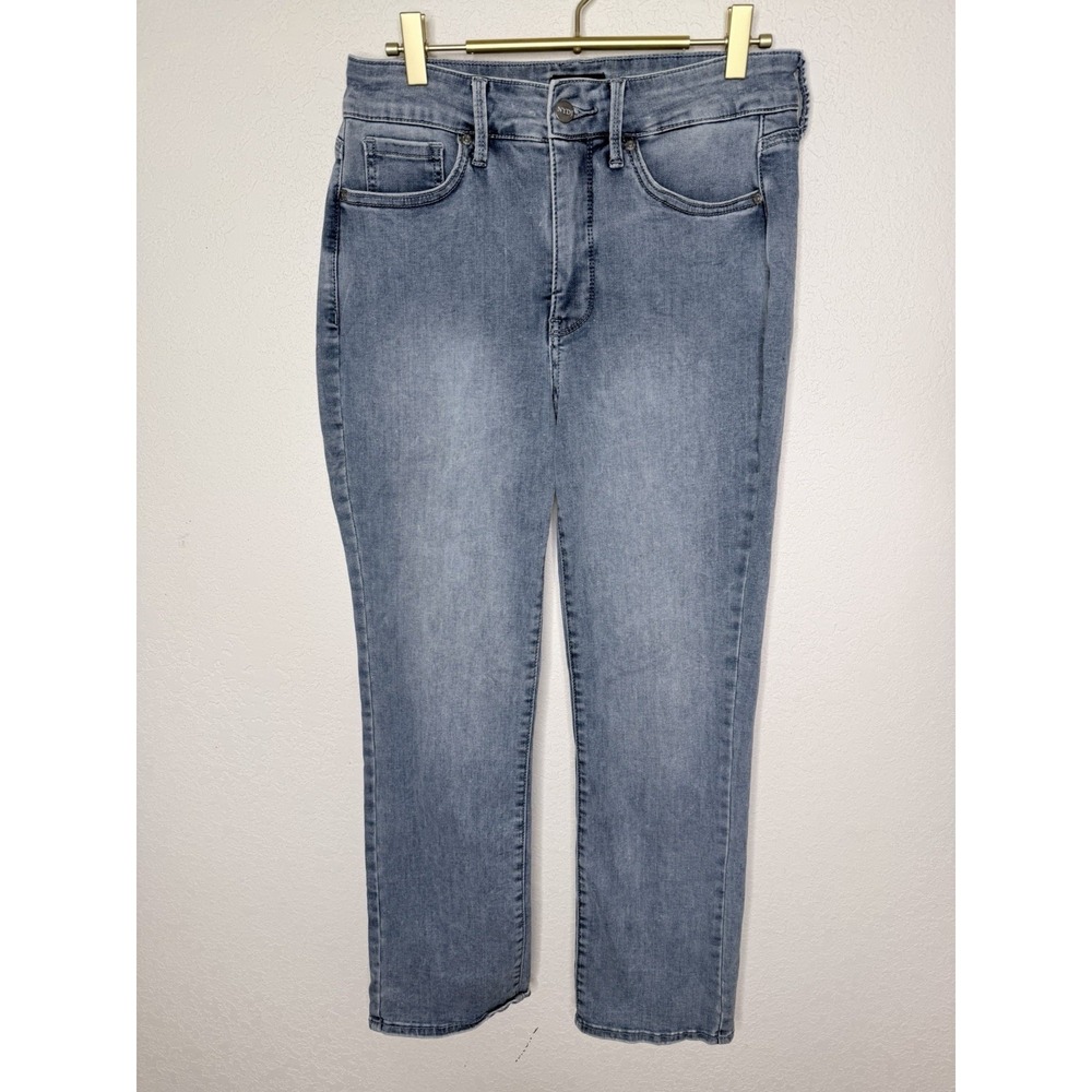 Curves 360 By NYDJ Jeans Womens 6S Blue Denim Straight High Rise